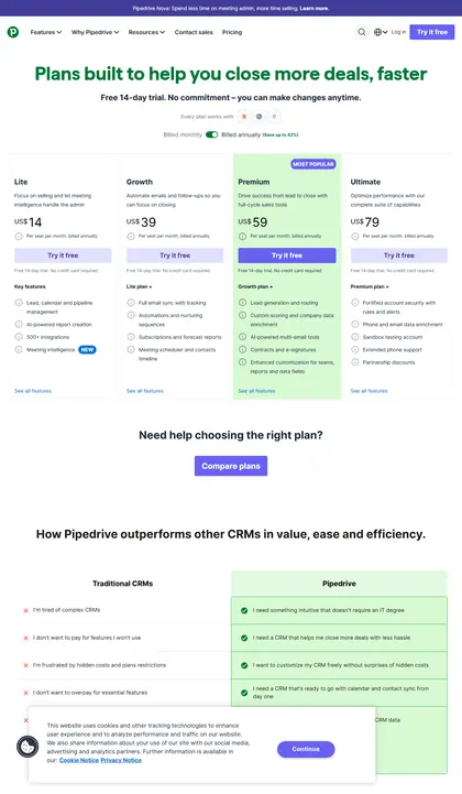 Pipedrive pricing page as we read it on 2026-10-19